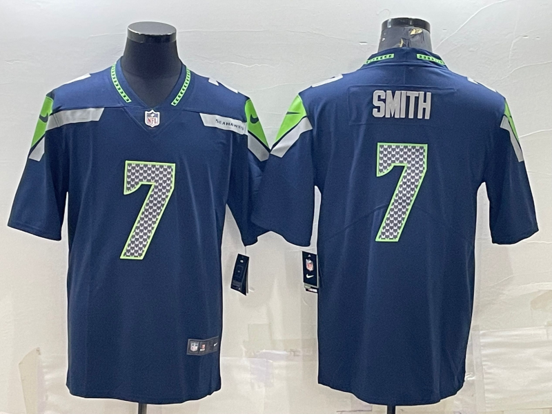Men's Seattle Seahawks Geno Smith #7 Navy Jersey